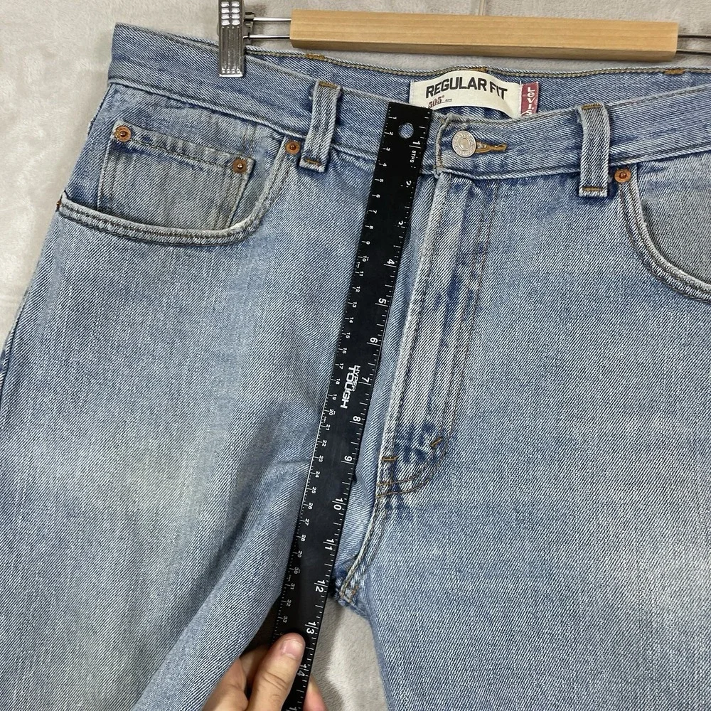 Y2K Levis 505 Jeans Mens 38x34 (fit 38x32) Distressed Light Wash Grunge Vtg 2005